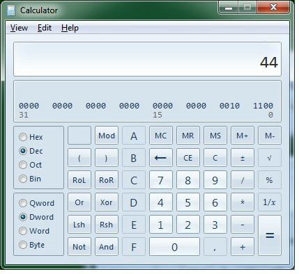 täiendkoodi ariteetikareeglid on lihtsaad Windows Calculator abil saab vaadata arvutiälus
