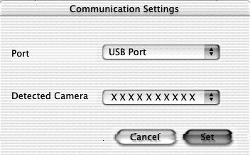 2 Lükka re iimilüliti (taasesitus) asendisse ja lülita kaamera sisse. Mac OS X Sule iphoto või Image Capture, kui kumbki neist programmidest peaks käivituma.