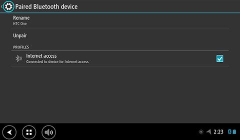 4. Lülita Bluetooth sisse. 5. Vali Bluetooth, seejärel vali OTSI SEADMEID. TomTom Bridge otsib sinu telefoni ja näitab seda saadaoleva seadmena.