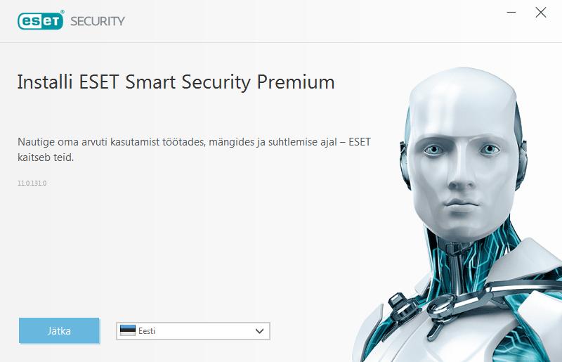 rakenduse ESET Smart Security Premium installimiseks vajalikud lisafailid laaditakse alla automaatselt. kujul. Olemasoleva litsentsi uuendamiseks sisestage uuendamise aktiveerimisvõti.