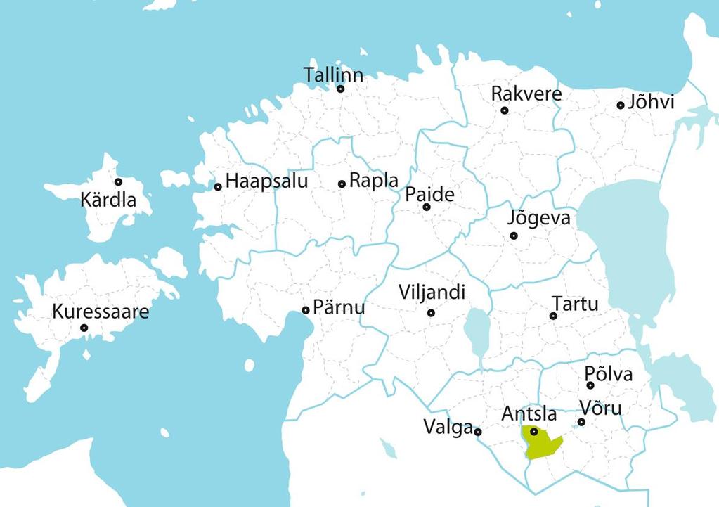 1. ANTSLA VALLA ÜLDISELOOMUSTUS Antsla vald asub Kagu-Eestis, Võru maakonna lääneosas.