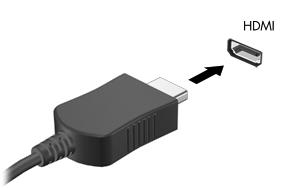 Videoseadmete ühendamine HDMI-kaabli abil (ainult teatud mudelitel) MÄRKUS. HDMI-seadme ühendamiseks arvutiga on teil tarvis HDMI-kaablit (müüakse eraldi).
