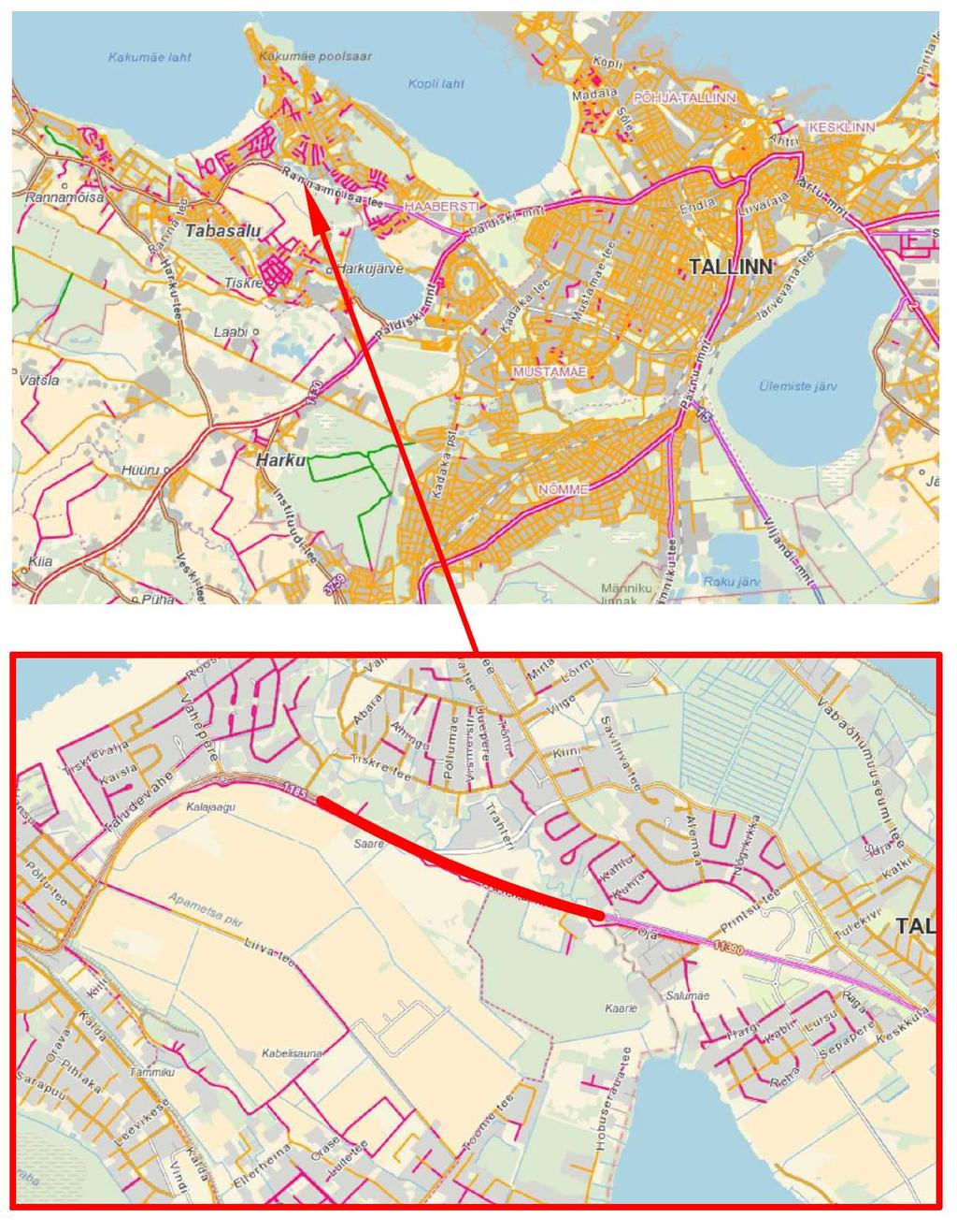 6 T11390 Tallinn-Rannamõisa-Kloogaranna km 2,6-4,1 lõigu ehitusprojekti Joonis 1.