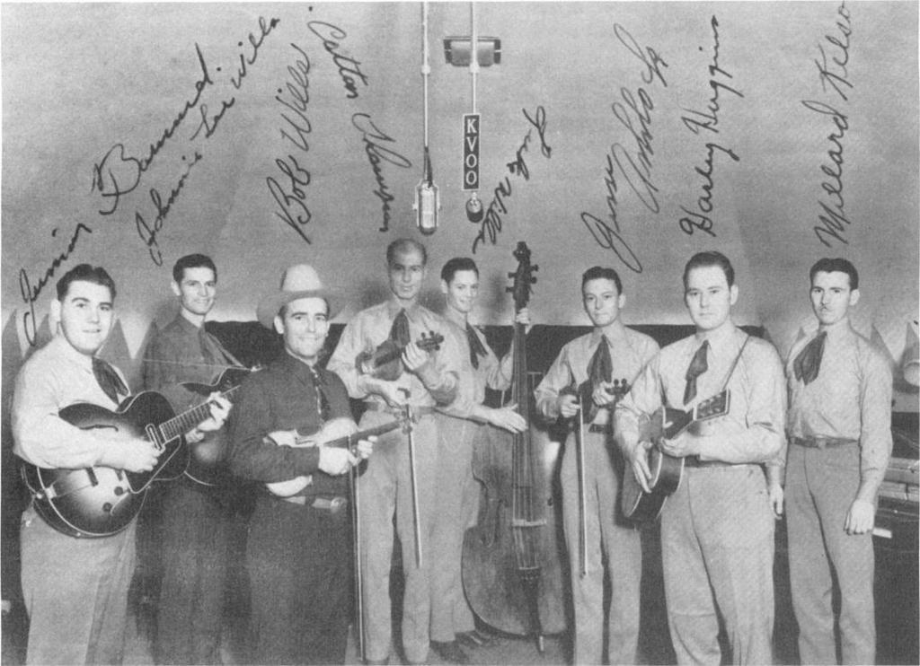 I Bob Wills and his Texas Playboys rode KVOO's airwaves to musical success in one of the industry's longest and most successful partnerships. (Courtesy KV00.