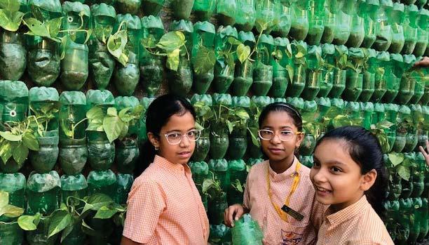 The vertical gardens help in neutralising pollution caused by dust and vehicular emissions and hence the PTA decided to get help from the school set it up before the air quality dropped in Delhi.