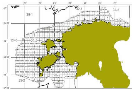 Joonis 2.20. Läänemere püügipiirkonnad (SA SEI Tallinn, 2012). Statistikaameti andmetel moodustas aastatel 2000 2010 avamerepüük Läänemerel 75 90% kogu kalapüügist Läänemeres.