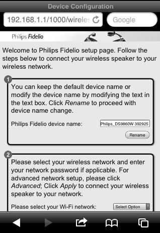 Avage oma Wi-Fi toega seadmes Apple Safari või mõni muu veebilehitseja. 2. Trükkige veebilehitseja aadressiribale 192.168.1.1 ning kinnitage see. Kuvatakse DS9830W seadistamise leht.