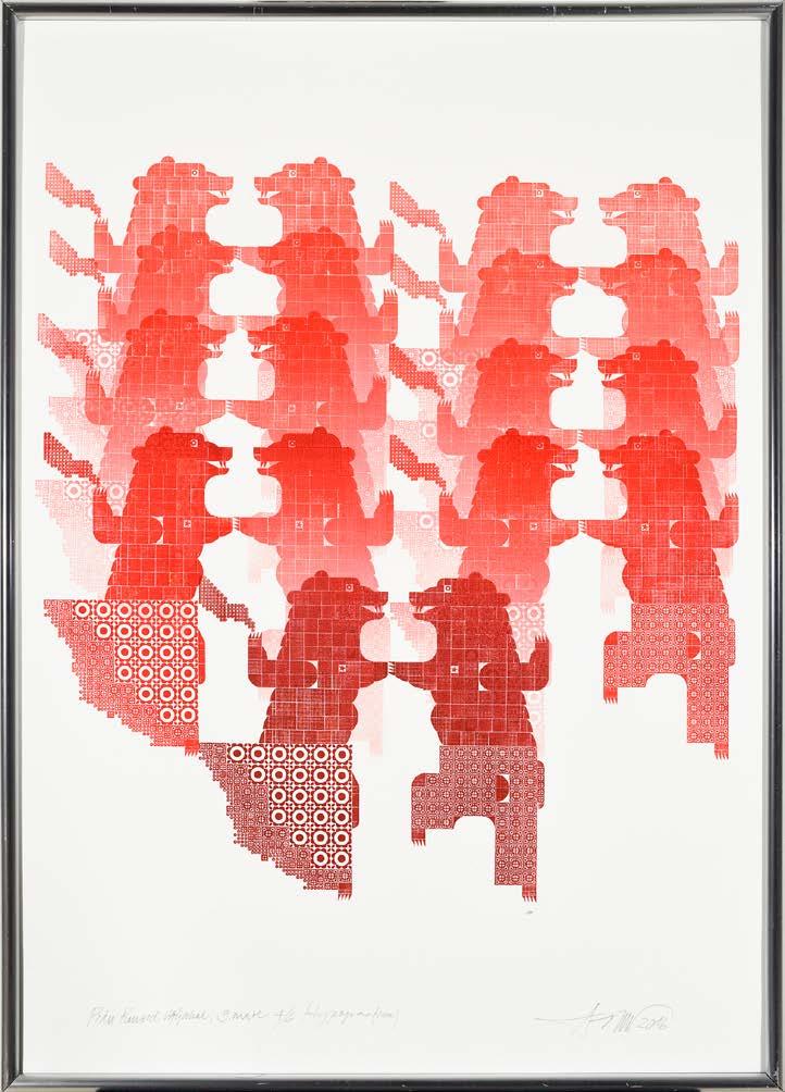 AARNE MESIKÄPP (1939) PIDU PUNASEL VÄLJAKUL / PARTY ON RED SQUARE Tüpograafika / Typography 50 70 cm MARATON KRIMMIS / MARATHON IN CRIMEA Tüpograafika / Typography 50 70 cm MAA TULEB TÄITA