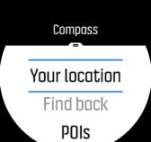 Otseteede loendist väljumiseks nipsake üles või vajutage ülemist nuppu. 3.8.1. Kompassi kalibreerimine Kui kompass ei ole kalibreeritud, palutakse teil kompassikuvasse sisenedes see kalibreerida.