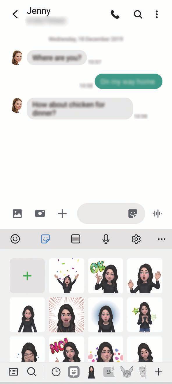 Rakendused ja funktsioonid Oma emoji kleebiste kasutamine vestlustes Oma emoji kleebiseid saate kasutada sõnumites