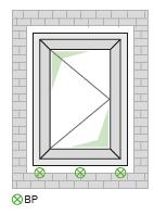 Paigaldus avas Mõjud 90 all akna tasapinnast Omakaal ja vertikaalne kasulik koormus: aknapool 90 avatud Tuulekoormus (surve + tõmme) Jõud 90 all akna tasapinnast Horisontaalne kasulik koormus