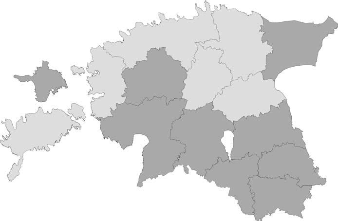 Eesti Terviseuuring 2006 vastamismäär maakonniti Estonian health interview survey 2006 response rate by regions 54,7 % 51,2 % Harju maakond Lääne-Viru maakond Ida-Viru maakond 67,8 % 76,9 % 59,5 %