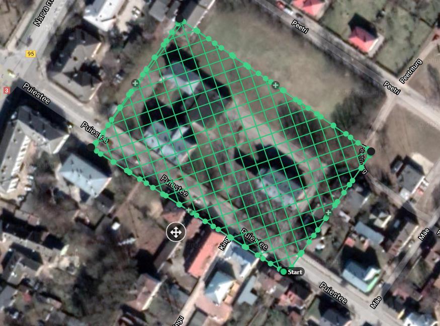 Hoonete pildistamiseks õhust kasutati drooni DJI Mavic 2 Pro-d, mis on pildistamiseks mõeldud droon.