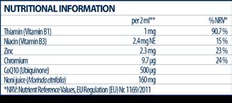 KOOSTISAINED NITRO XTREME Glütseriin (niiskusesäilitaja), puhastatud vesi, magneesiumkloriidheksahüdraat, fruktoos, nonipuu viljade mahlakontsentraat (Morinda citrifolia), värvaine karamell (E150d),