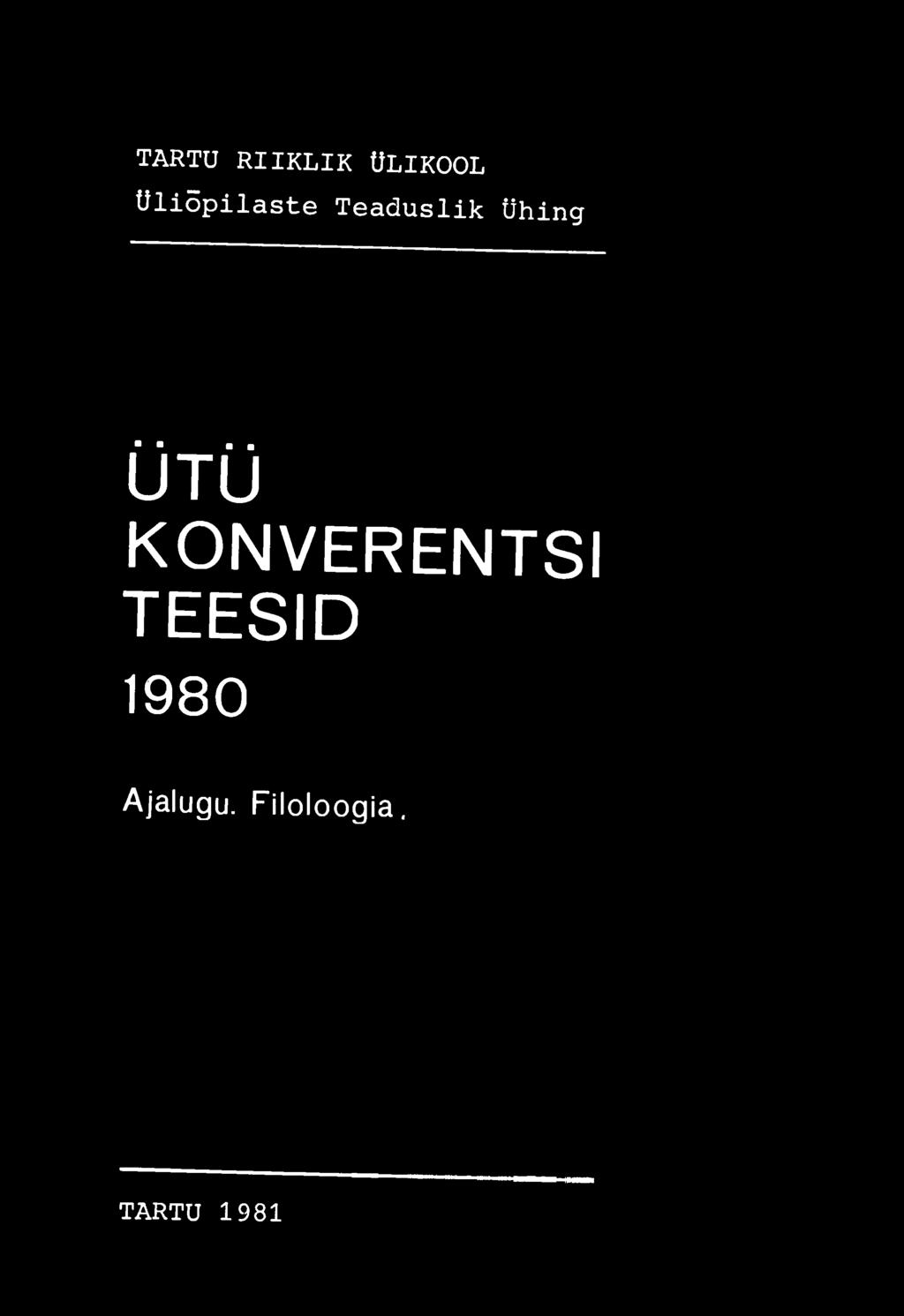 UTU KONVERENTSI TEESID 1980