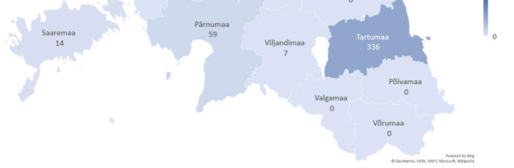 korterelamutest asuvad Harjumaal ja Tartumaal 46% Tallinnas ja 23%