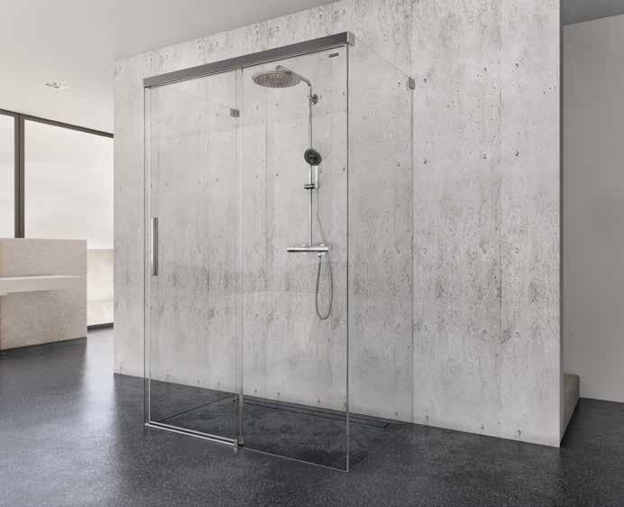 minimalistisch frame die door zijn transparante optiek elke badkamer opwaardeert. De nieuwe vrijheid bij de profieldecors biedt u een unieke ruimtevormgeving met persoonlijke toets.