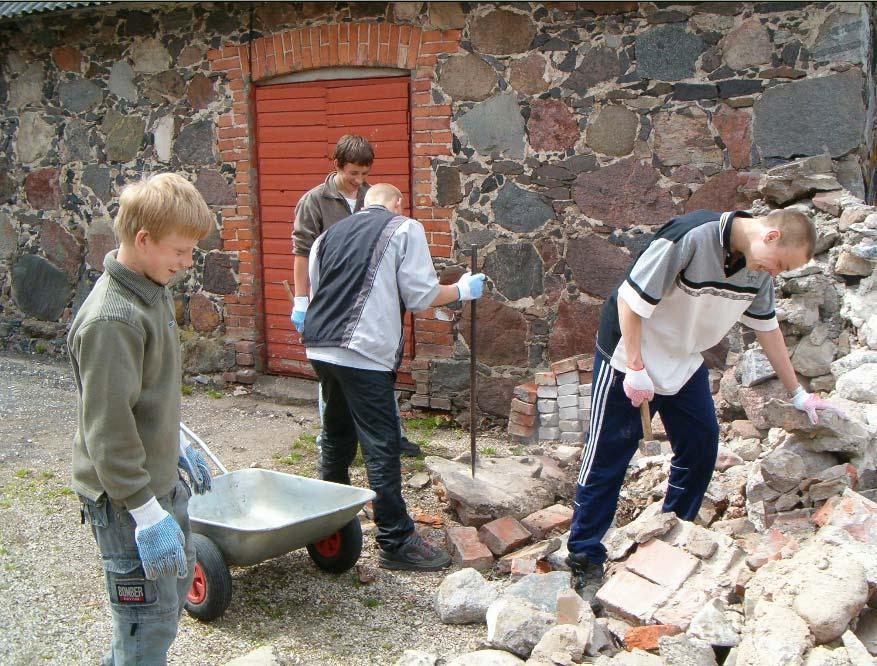 Kaheksanda klassi poisid korrastasid natuke lagunenud osa ja ladusid mahakukkunud kivid ühte hunnikusse. Suve jooksul saab ka müür uue välimuse.
