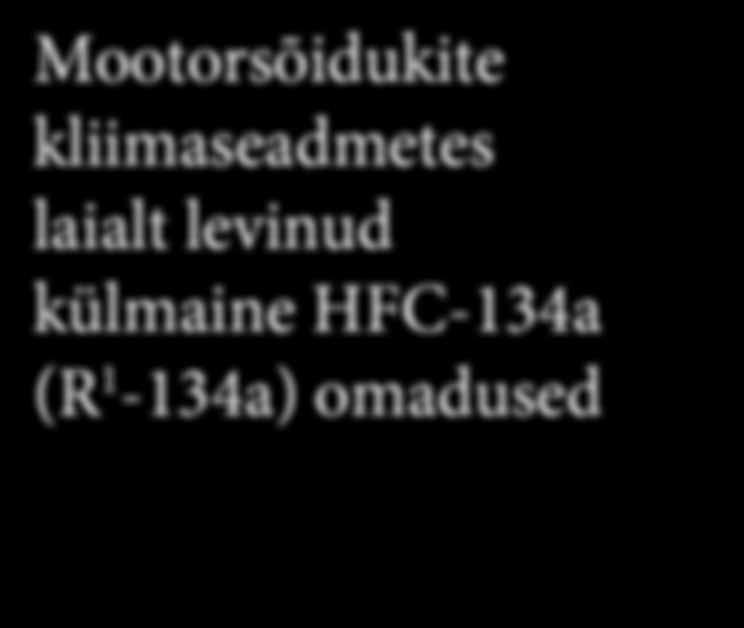 Üldised omadused HFC-134a (ehk ka üldtuntud nimega R-134a ehk 1,1,1,2-tetrafluoroetaan) on värvitu, kergelt magusa lõhnaga lenduv gaas.