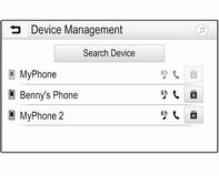Kui telefon ei ole ühendatud, võib menüüsse Device Management (Seadmehaldus) pääseda ka telefoni menüü kaudu: Vajutage ; ja valige seejärel PHONE (TELEFON). 3. Puudutage Search Device (Otsi seadet).