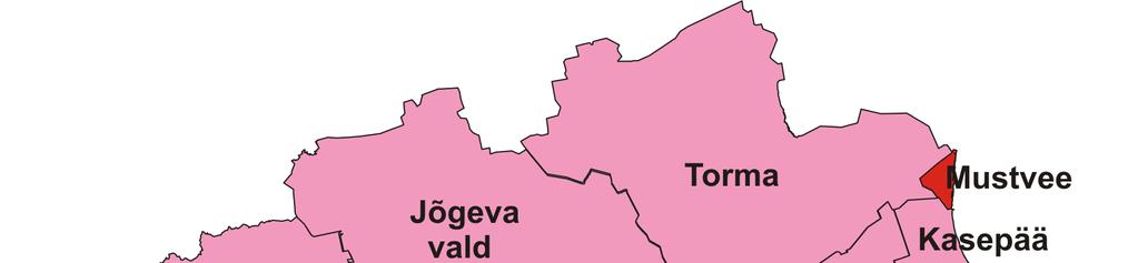 Joonis 1. Tabivere valla asukoht Jõgevamaa omavalitsustega võrreldes (allikas: Vikipeedia). Üldplaneering hõlmab Tabivere valla haldusterritooriumi (pindala 200,4 km 2, joonis 1).
