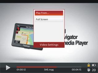 Peamenüü: videod Videod Valige välkmälu või SD-kaart ning vajutage kinnitamiseks nupule OK. Seade toetab vorminguid 3GP, FLV, MP4, MPG, VOB, AVI, RM, RMVB, WMV ja MOV.