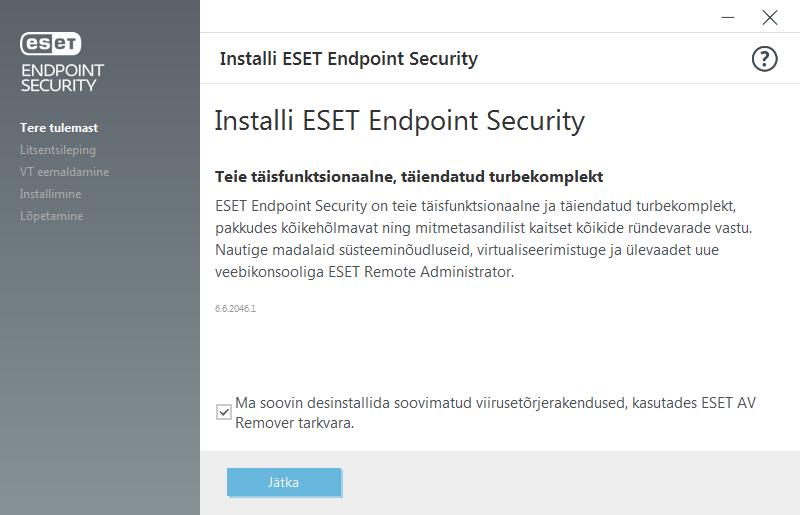 3. Toote ESET Endpoint Security ise kasutamine See kasutusjuhendi osa on kasutajatele, kes kasutavad toodet ESET Endpoint Security ilma rakenduseta ESET Remote Administrator.