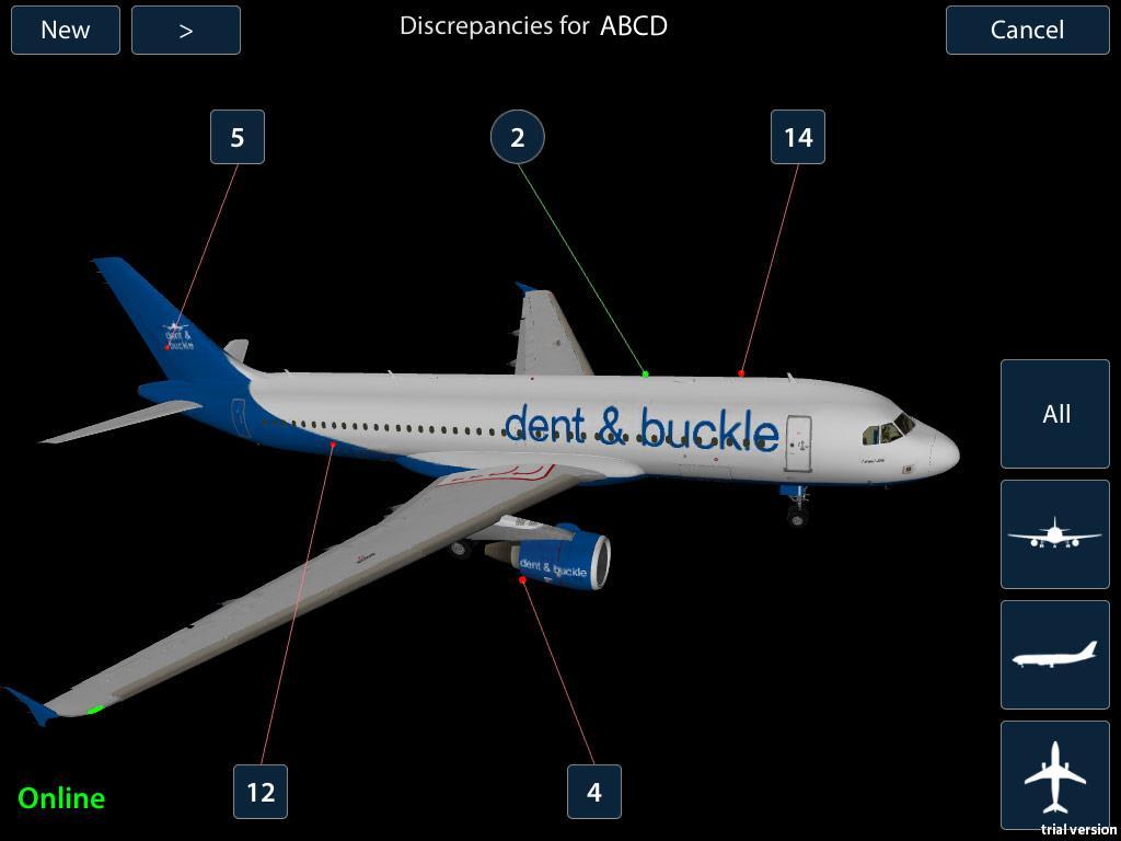 3D Kahjustuste tuvastus / Under Development Idee: Terve lennuki kõrglahutusega skänneerimine 3D mudeliks. Kahjustuste ja defektide avastamine, hindamine ja dokumenteerimine.
