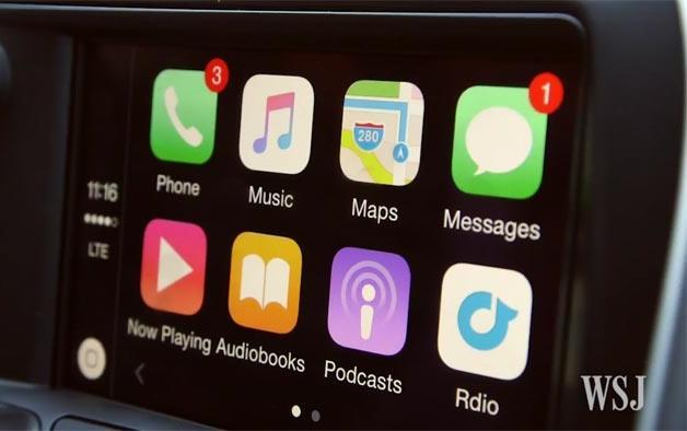 CarPlay on piiranud ikoonide liigutamise, mis on saadaval teistes ios seadmetes. Apple äpid kuvatakse alati esimesena ja kolmanda osapoolte äpid reastatakse tähestikuliselt.