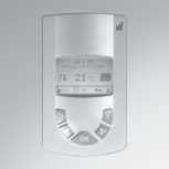 Elektrooniline regulaator PI Õhutemperatuuri andur Paigaldus vedrulukule krohvialusel ühenduskarbil Öine temperatuurialandus Kohandatud kütmiseks ja jahutuseks Lülituse LED indikaator Töötab koos