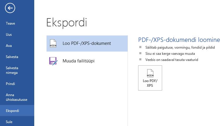 7. PDF-FAILI LOOMINE PDF (Portable Document Format) on universaalne failiformaat, mis