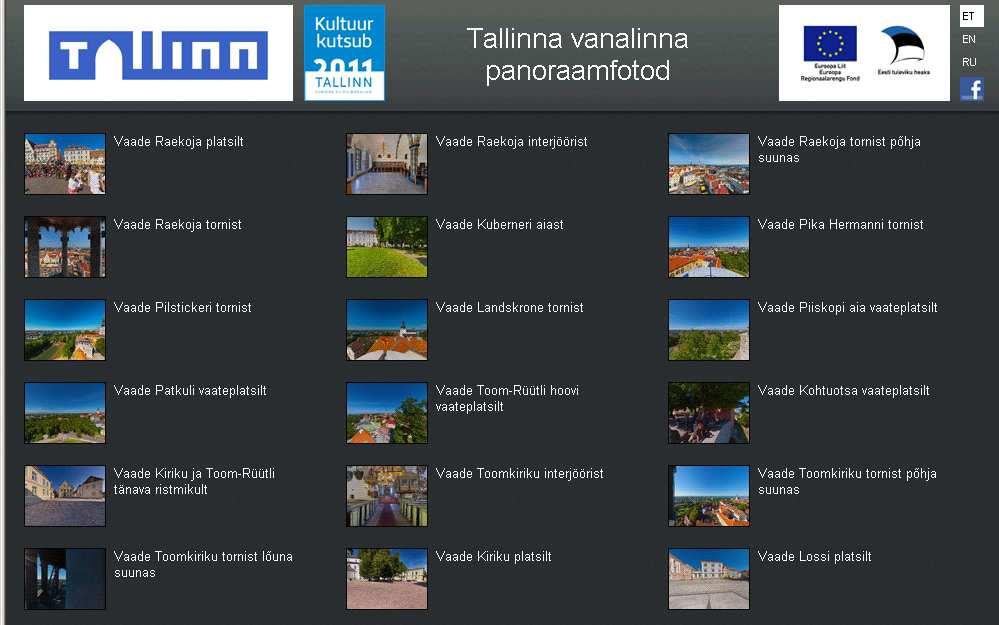 Tallinna vanalinn panoraamfotode vahendusel www.