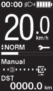 Sõiduandmete kuva (SC-E6100) lülitamine 1. Sõiduandmete tüüp muutub iga kord, kui vajutad Võimendus-A peale või rattakompuutri funktsiooninupule.