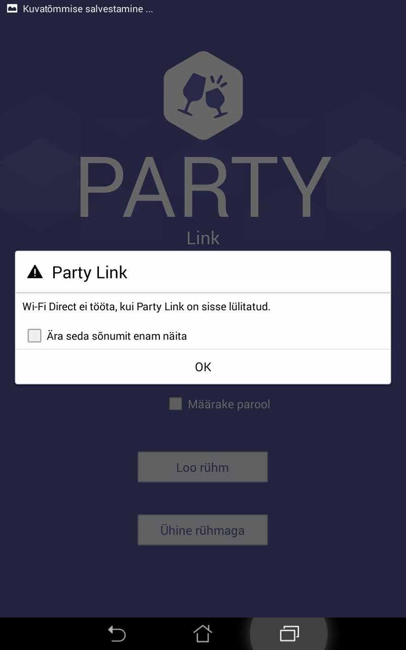 Party Link Funktsioon Party Link võimaldab fotosid reaalajas jagada, luues selleks rühma või liitudes varem loodud rühmaga.