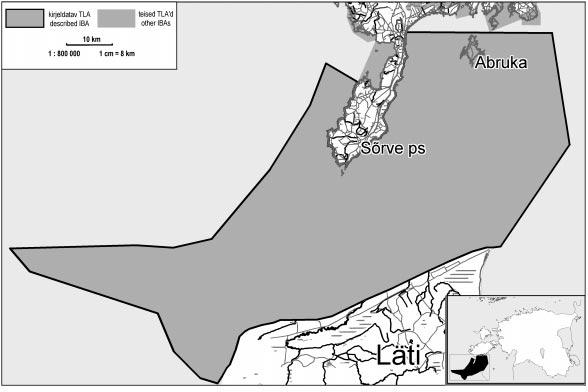 Kura kurk Irbe Strait 049 (SA18) A4i, B1i 57 47 N 21 51 E 233 900 ha Ala kirjeldus. See on Eesti Läti ühendatud, piireületav TLA.