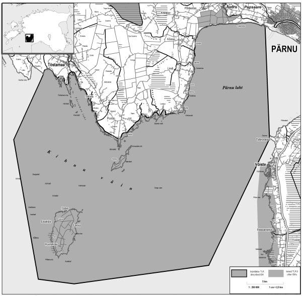 Pärnu laht Pärnu Bay 052 (PÄ07) A4i, B1i, B2 58 12 N 24 10 E 0 9 m 80840 ha Ala kirjeldus.