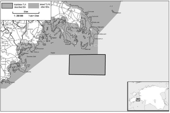 Risti nasv Risti islets 047 (SA14) A4i, B1i 59 24 N 23 20 E 2643 ha Ala kirjeldus. Muudatus piirides võrreldes IBA2000-ga: täielikumate andmete põhjal valitud uus TLA. Saaremaa kagurannikust u.