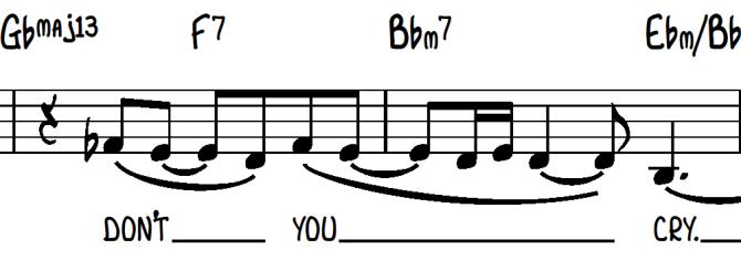 Meloodiat uurides võib märgata madala 5. astme kasutamist taktides 2, 10 ja 14, mis iseloomustab Jonesi head bluusitunnetust.