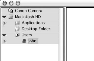2 kasutajad peaksid valima Explorer View väljalt [Macintosh HD].