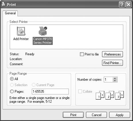 Dokumentide printimine MP-draiveri installeerimine võimaldab prindifunktsiooni toetava rakendustarkvara abil printida. Prinditoiming võib sõltuvalt kasutatavast rakendustarkvarast varieeruda.