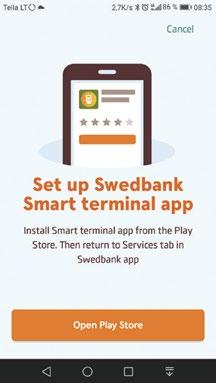 Ava telefonis mobiilipanga rakendus Swedbank Eestis. 5 NB! Kui seda pole, lae rakendus alla Google Play st või AppStore ist. Vali ekraani all servas olevast menüüst Teenused.