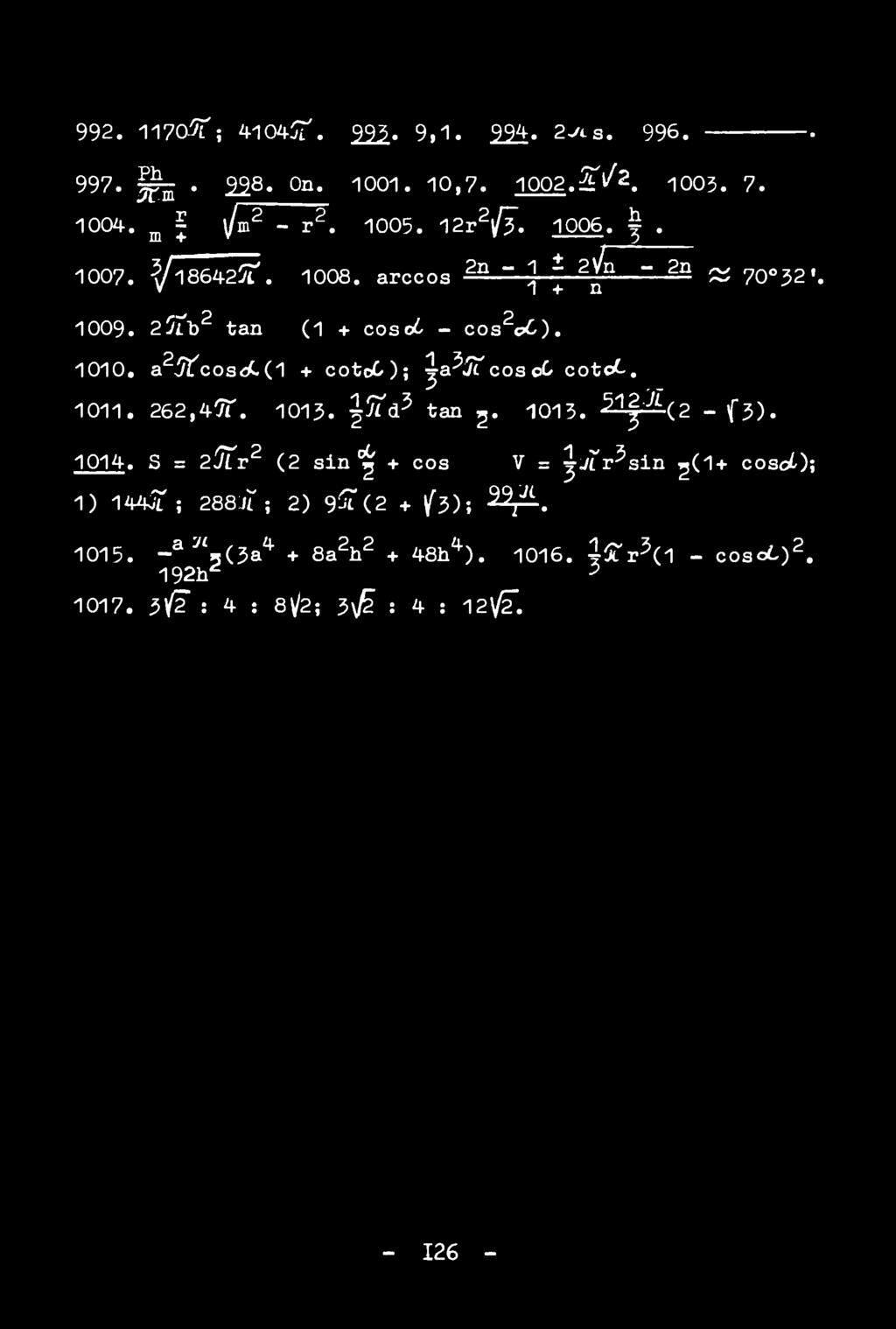 1014. S = 2^Tr2 (2 sin ^ + cos V = ^vtr^sin ^(1+ cosoq; 1) 144JT ; 288JT ; 2) 9^ (2 + /3)