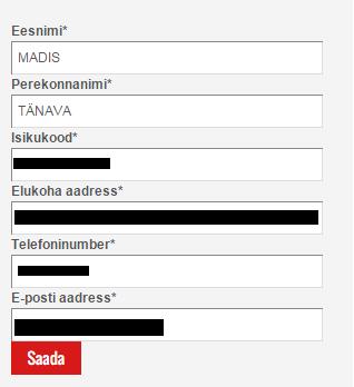 Nagu näha, siis siin ei tule välja, millises kohalikus omavalituses (KOV) kasutaja elab. Tõlgime väljad kõigepealt eesti keelde ning seejärel lisame vormi välja KOV.