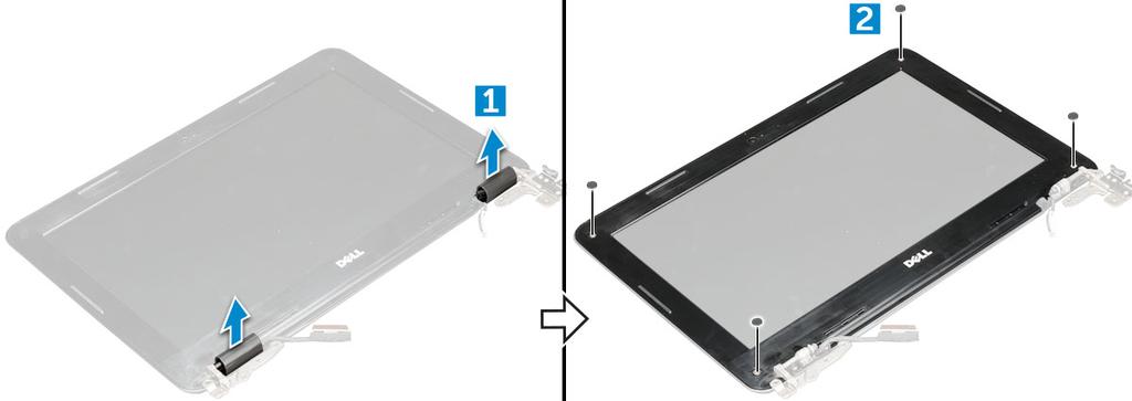 Ekraani raam Ekraani raami eemaldamine 1 Järgige toimingut jaotises Enne arvuti sees toimetamist.