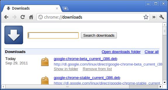 Chrome i käsklused Eesmärk Ekraanipilt chrome://downloads Selle juurde pääseb