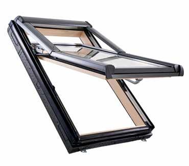Ülemisest kolmandikust avanev katuseaken Desino R7 Ülemises kolmandikus asuva avamisteljea aken Desino R7 Funktsionaalsus ja muavus Puit PVC UUS R79 katuseaken + + oriinaalne Roto lahendus avamistel