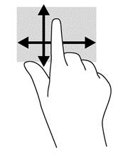 Puuteekraani žestide kasutamine (ainult teatud mudelitel) Puuteekraaniga arvutil saab ekraanil kuvatavaid üksusi kontrollida sõrmedega. NÄPUNÄIDE.