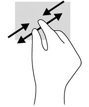 Pööramine (ainult teatud mudelitel) Pööramisžesti abil saate pöörata üksusi, näiteks pilte. Hoidke vasaku käe nimetissõrme objektil, mida soovite pöörata.