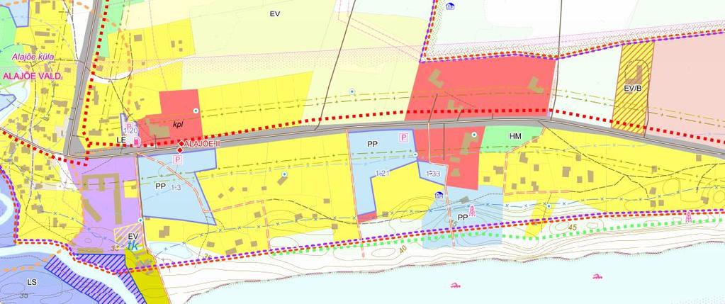 2. Olemasolev olukord 2.1. Vastavus üldplaneeringule Detailplaneeringuga kavandatakse Alajõe külas jalg- ja jalgrattatee rajamist Kauksi-Vasknarva (tee nr13111) kõrvalmaantee äärde.