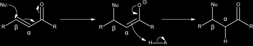 Skeem 4. Nukleofiilne liitumine polaarsele kaksiksidemele Seega eeldati, et β-süsiniku reaktsioonivõime kirjeldab suurema osa kogu fragmendi reaktsioonivõimest.